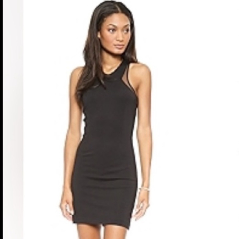 BB DAKOTA - Black Bodycon Sheath Dress with Sheer Mesh Panels - Size Small - New